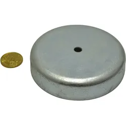 5 Ferrit-Topfmagnete mit Zylinderbohrung 80 mm | Ferrit|Stahl, silber