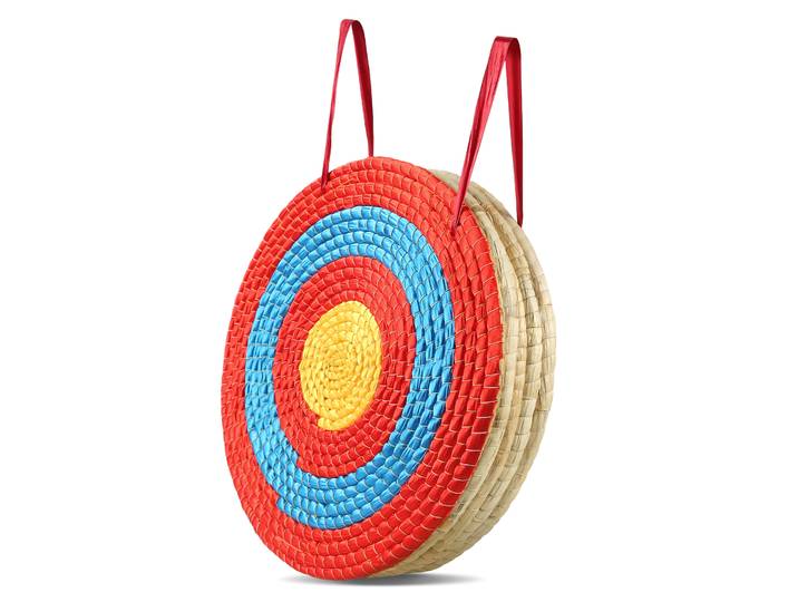 SucceBuy Cible de tir à l'arc traditionnelle ronde en paille solide de 20 pouces, cible en corde colorée à 3/5 couches pour l'entraînement au tir