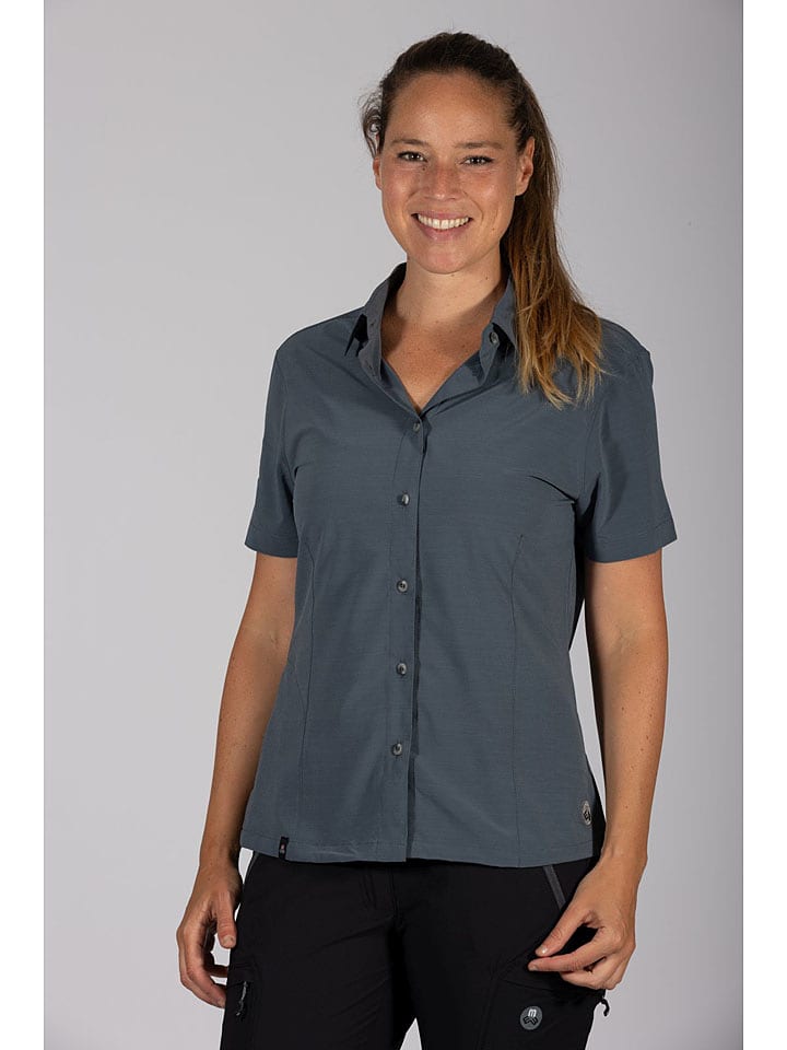 Maul Sport Funktionshemd "Halserspitze" in Blaugrau - 44