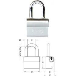 Zylinder-Vorhangschloss H12 Kleines Profil