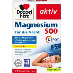 Doppelherz Magnesium aktiv, 30 Depot-Tabletten, Magnesiumoxid + D3 + B1 + B6, hochdosiert, 500 mg