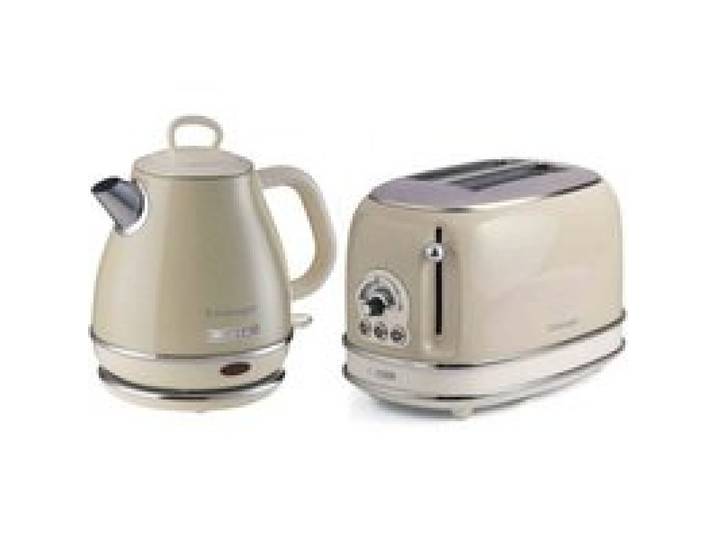 Pack ARIETE Bouilloire électrique 1L + Grille-Pain Acier Beige Vintage Rétro