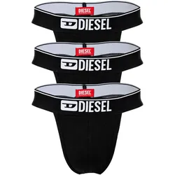 DIESEL Herren Tangas, 3er Pack - FRITZ 3PACK STRING, Tanga-Slip, Cotton Stretch Schwarz / L