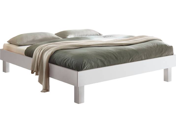 Holzbett HASENA Rapallo , weiss (weiß deckend, lackiert), B:186cm H:36cm L:205cm, MDF, Betten, Holzbett, Fusshöhe 20 cm