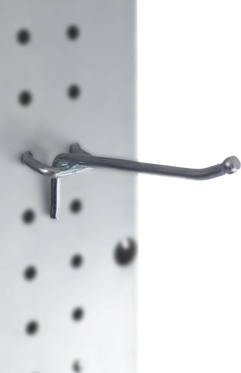 Chroom Metalen Pegboard Haken voor het Organiseren van Gereedschap - 10,5 cm