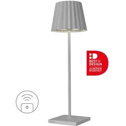 Sompex Akku-Tischleuchte Troll RC Aluminium Grau