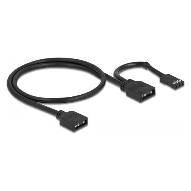 Delock RGB Anschlusskabel 3 Pin für 5V RGB/ARGB LED Beleuchtung mit 2x3 Pin Buchse 50cm (RGB) (86001)