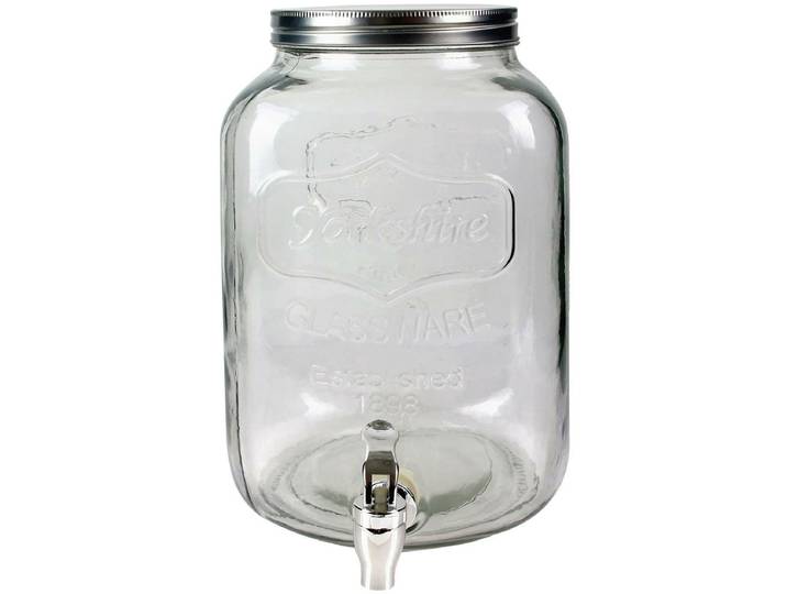 Home Deco Factory Drankdispenser met kraantje - 8.0 liter - glas - limonadetap - waterdispenser - 20 x 32 cm - Cocktail Lounge serie