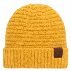 Antonio Damen Strick Mütze Bouclé Beanie - yellow