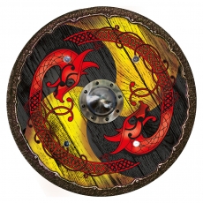 holzspielerei Wikingerschild - Drache gelb-schwarz 280910