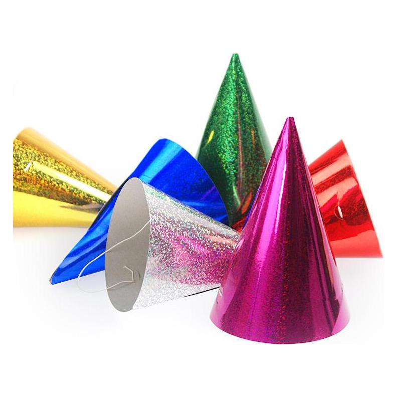 Partydeco Partyhüte holografisch Mehrfarbig, 16 x 10 cm, 20 Stück (20 Stk.) (CZAP20)