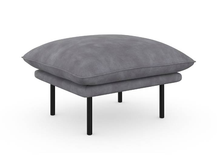Polsterhocker GOODPRODUCT Stine , grau, B:70cm H:43cm T:65cm, Struktur (100% Polyester);Struktur weich (85% Polyester/15% Nylon);Samtoptik (100% Polyester), Hocker, Polsterhocker, Besonderes Design durch Kissenoptik und Keder