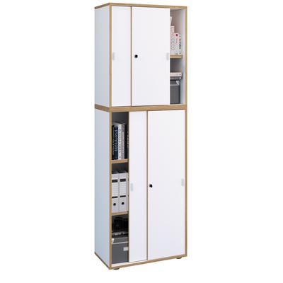 Aktenschrank VCM "Büroschrank Aktenschrank Schiebetüren Salia 5fach", weiß, B:60cm T:37cm, Obermaterial: 100% Holz Wood., Schränke