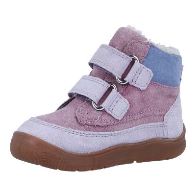 Barfußschuh RICHTER "Samy Winter", Mädchen, Gr. 28, Warmfutter, rosa (rosa kombiniert), Veloursleder, Schuhe Barfußschuh, Klettschuh mit Kontrastbesätzen, Größenschablone zum Download