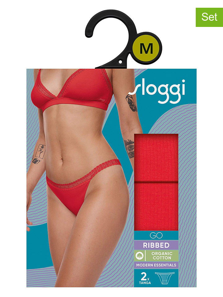 Sloggi 2er-Set: Slips "Go" in Rot - L