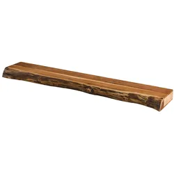 Wandregal Akazienholz massiv, modernes Design mit Baumkante, Natur, 150 cm breit