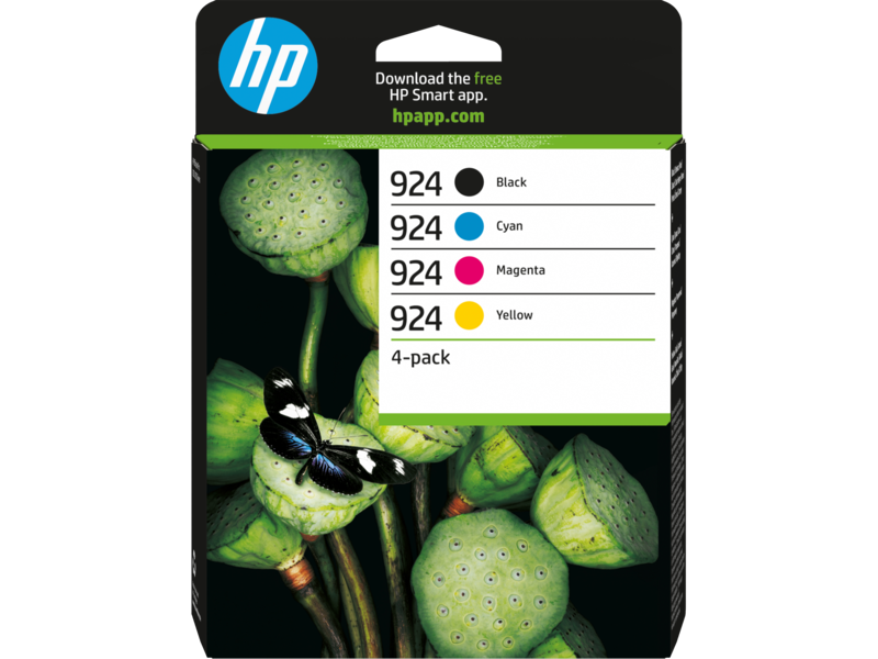 HP 924 / 6C3Z1NE 4er-Pack Original Druckerpatrone Schwarz/Bunt CMYK Instant Ink