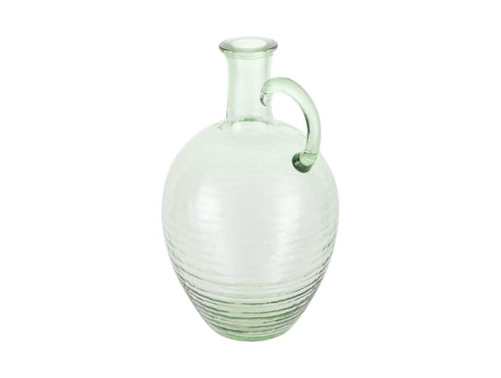 Glasvase mit Henkel grün h32.5cm
