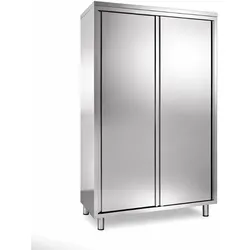 Geschirrschrank Edelstahl PREMIUM 1600x700x1800 mm – mit 2 Schiebetüren für Gastronomie & Großküche