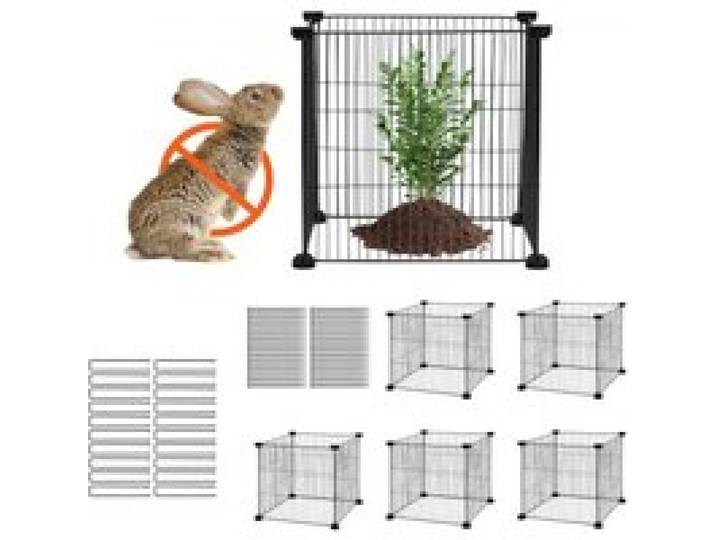 VEVOR 5er-Pack Pflanzenschutz vor Tieren, 15,35 x 15,35 Zoll Pflanzenschutz aus Hühnerdraht, Pflanzenkäfige für Pflanzen im Freien, Blumen und Gemüse, hält Hasen, Hühner und Eichhörnchen fern, 20-teiliges Metallgeflecht