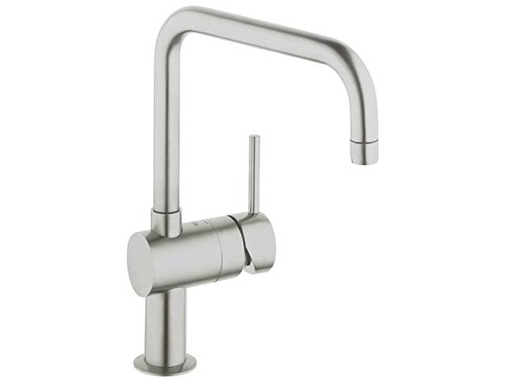 GROHE Minta, Küchenarmatur, hoher Auslauf, 360° schwenkbar Wasserhahn Küche mit sanftem Schwenken, leichtgängige Bedienung durch Keramikkartusche (edelstahl, 32488DC0)