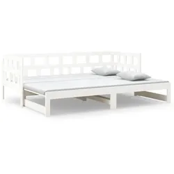 vidaXL Tagesbett Ausziehbar Weiß Massivholz Kiefer 2x(90x200) cm