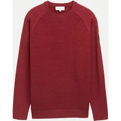 Strickpullover mit Ottoman Struktur Rot XXL