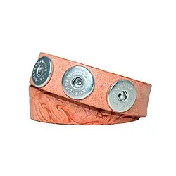 Noosa Armband doppelt 3 Ösen, peach embossed Gr. M ohne chunks