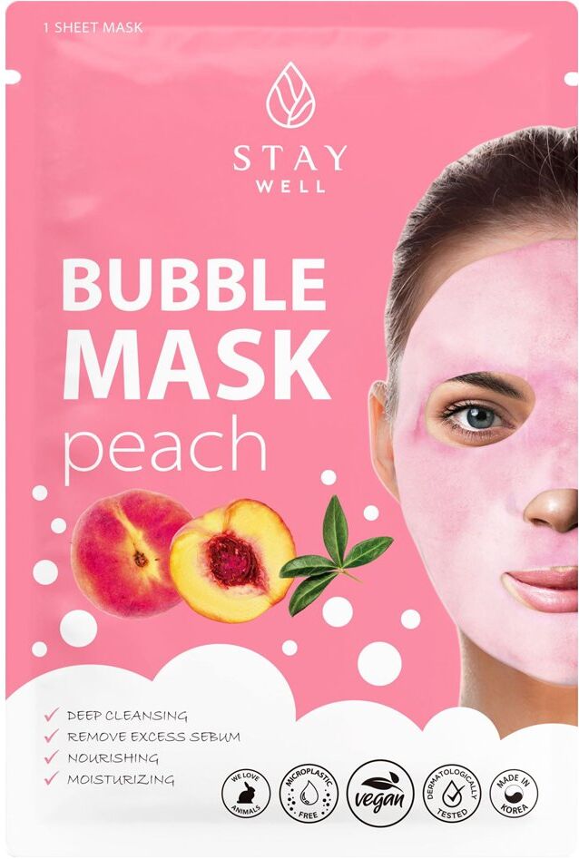 STAY WELL Deep Cleansing Peach Bubble Sheet Mask 20g