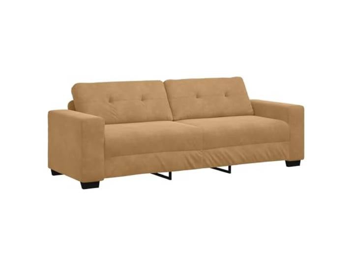 Makastle 3 Sitzer Sofa Couch Braun 220 cm Samt