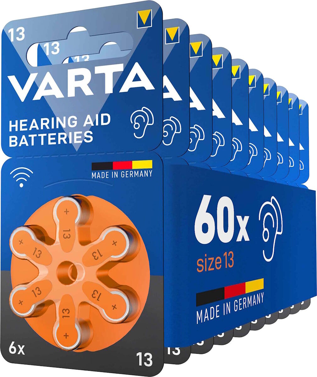 Varta Hearing Aid Batteries Size 13 Orange   60-Pack
