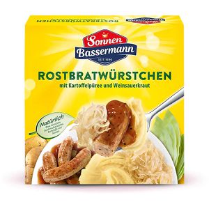 Sonnen-Bassermann Fertiggericht Rostbratwürstchen, mit Kartoffelpüree und Sauerkraut, 480 g