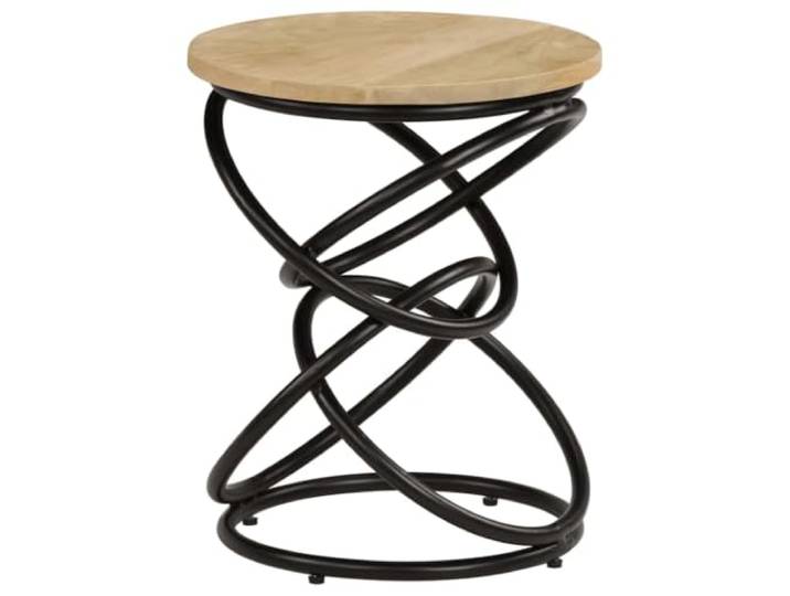 HEFZGDB Beistelltisch Mango Massivholz 40×50 cm Antik Vintage Stil Handgefertigt aus Recyceltem Holz mit Eisengestell für Wohnzimmer Kaffeetisch Couchtisch Solide Robust