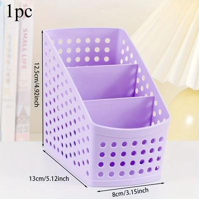 Desktop Makeup And Stationery Organizer purple