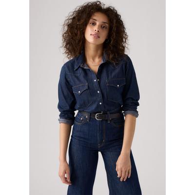 Hemdbluse LEVI'S "THE ULTIMATE WESTERN", Damen, Gr. S (36), smokin hot, Web, Obermaterial: 100% Baumwolle, unifarben, regular fit normal, Manschette, Blusen Hemdbluse, mit Brusttaschen