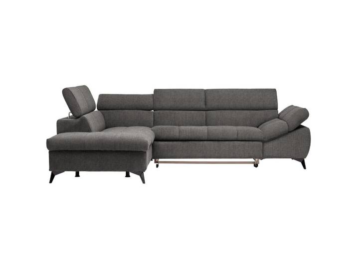 Stylife Ecksofa, Grau, Kunststoff, Uni, 4-Sitzer, Ottomane links, L-Form, 279x210 cm, Stoffauswahl, seitenverkehrt erhältlich, Hocker Rücken echt, Wohnzimmer, Sofas & Couches, Wohnlandschaften, Ecksofas