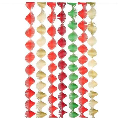 Krepp Girlanden, Weihnachtsmix, MIX, 7 Stk, 17,5 cm x 3 m, inkl. 2 m Kordel
