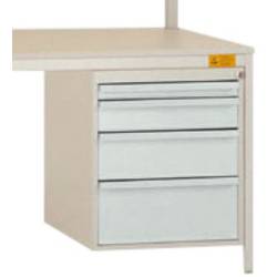 Manuflex LD4832.7035 ESD ESD-Gehäuse-Unterbau, Nutzhöhe 500 mm mit 4 Schubfächern