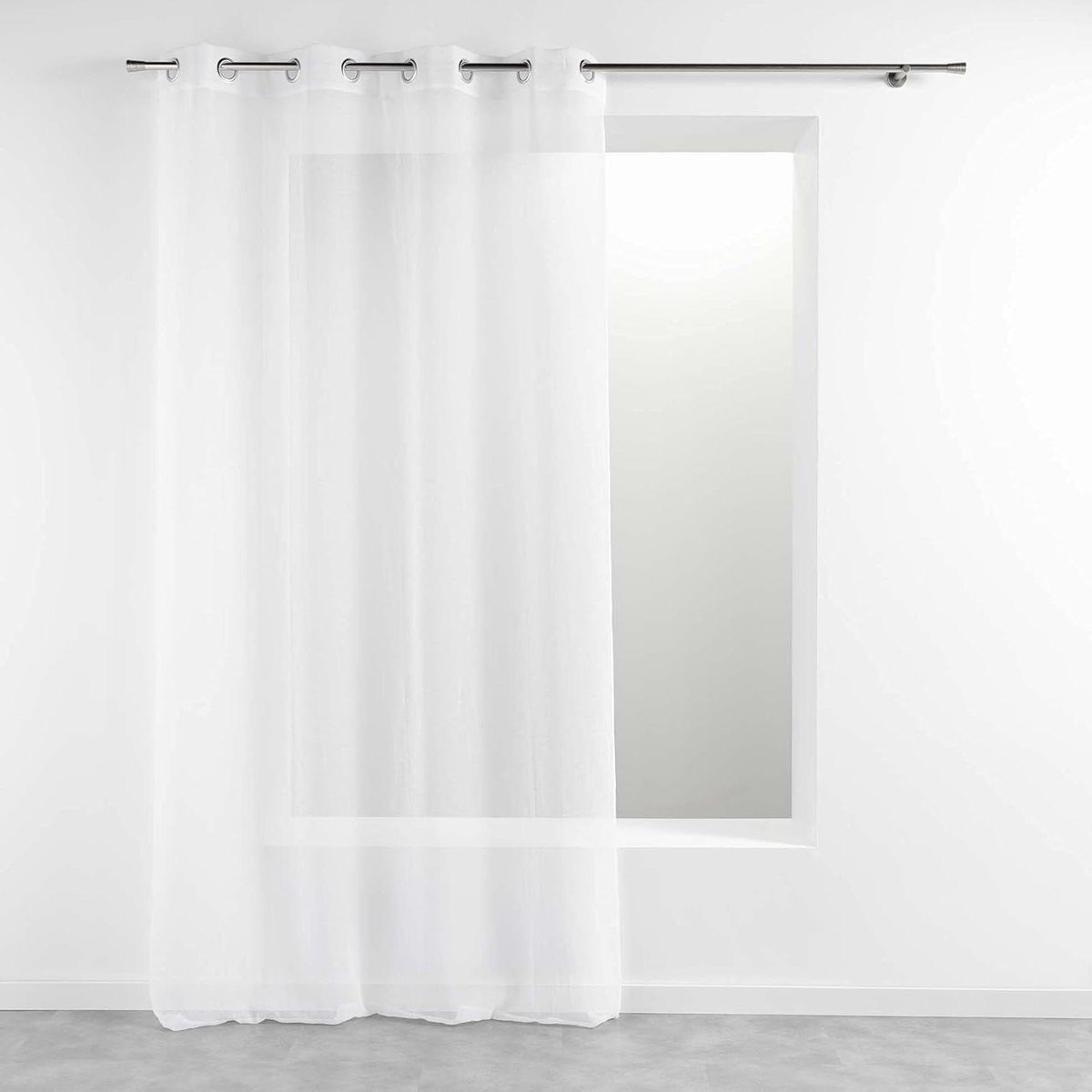 Wit semi-transparant paneelgordijn voor raamdecoratie 140 x 240 cm