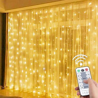 Evergreen Home Goods LED Curtain Lights, Remote Control Fairy Lights, Wedding Decoration, Christmas Garland, Party Festoon white 3x1m