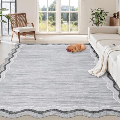 Garvee Modern Waves Scalloped Area Rug