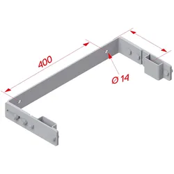 Hymer Wandhalter U-Form Stahl verzinkt verstellbar 0,18-0,22m