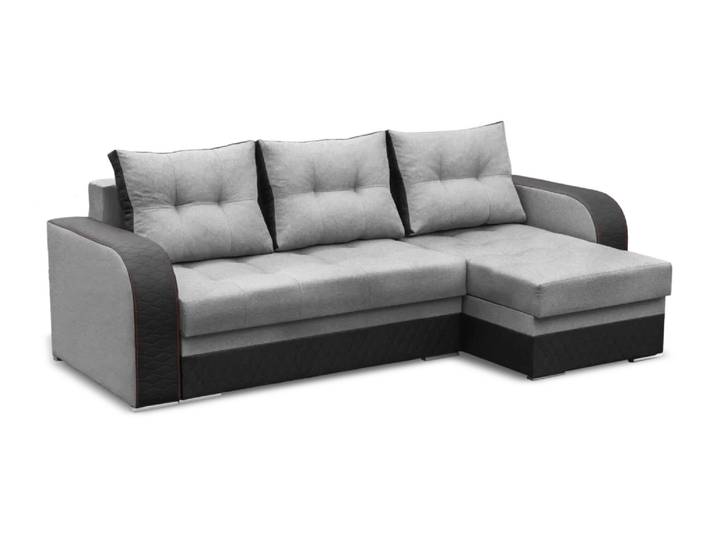 Ecksofa SYDNEY Aschegrau/schwarz (MALMO 90 + W 51)