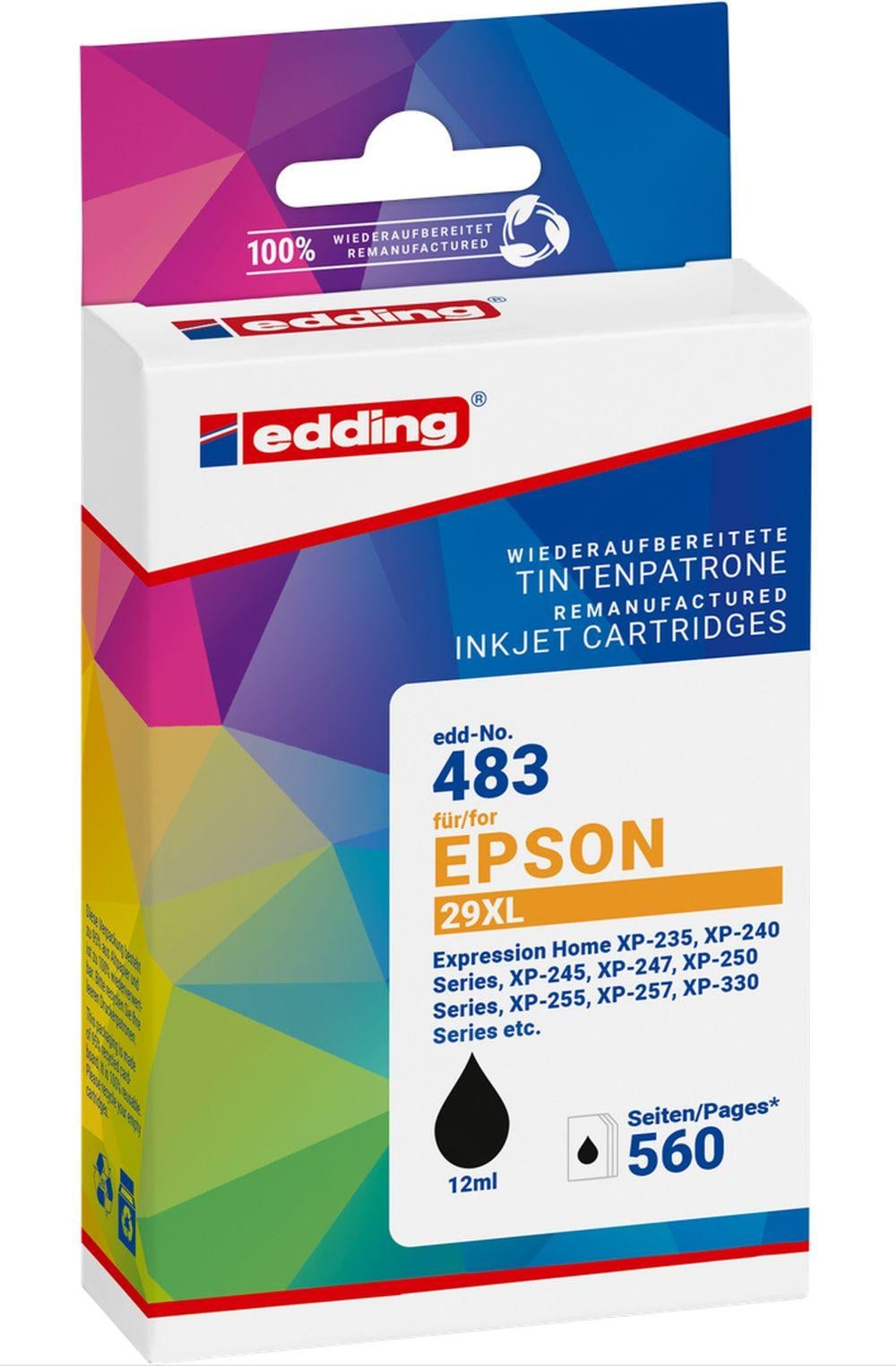 Edding EDD-483 Druckerpatrone zwart compatibel met Epson 29XL / T2991XL