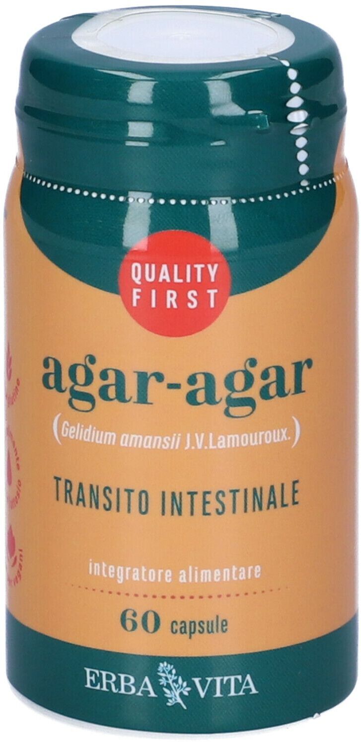 Agar-Agar 60 Capsule, Integratore Erba Vita, Regolarità Intestinale, Salute Digestiva