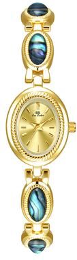 Trendy Discount Goods Luxury Vintage Gold Quartz Watch For Women, Colorful Shell Bracelet, Dress Wristwatch Gift Original multicolor
