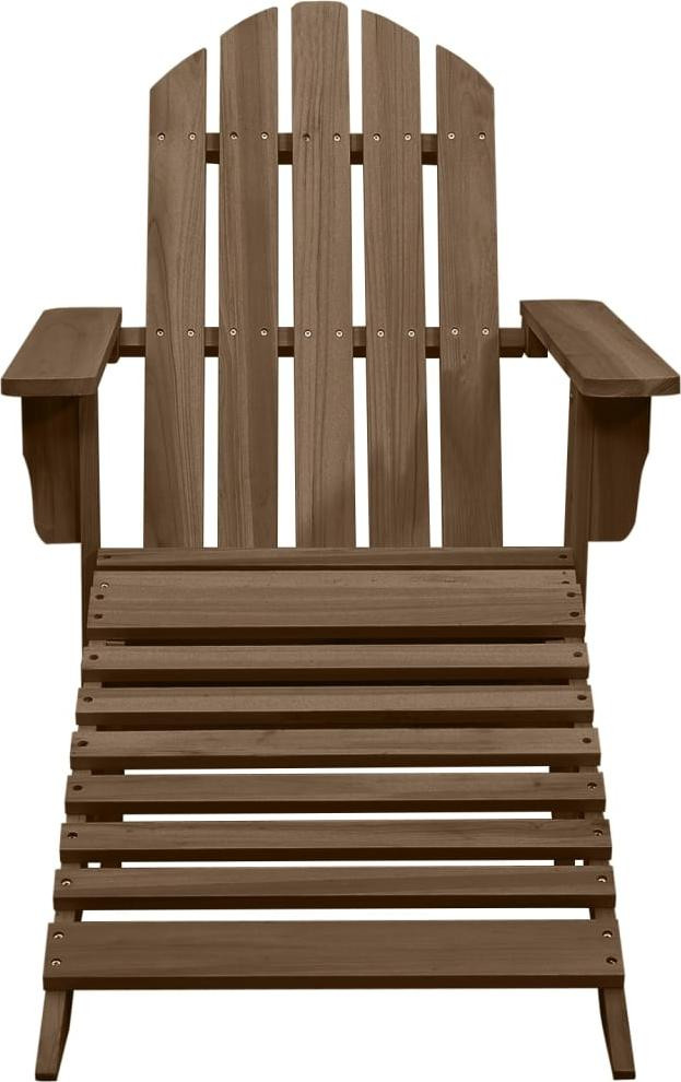 vidaXL Tuinstoel met voetsteun, hout, bruin