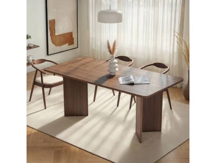 Dmora Fester Tisch Acassuso 180 x 90 x 75 H cm braun Walnuss 6 Plätze rechteckige Form Material Tischplatte aus veredeltem Holz