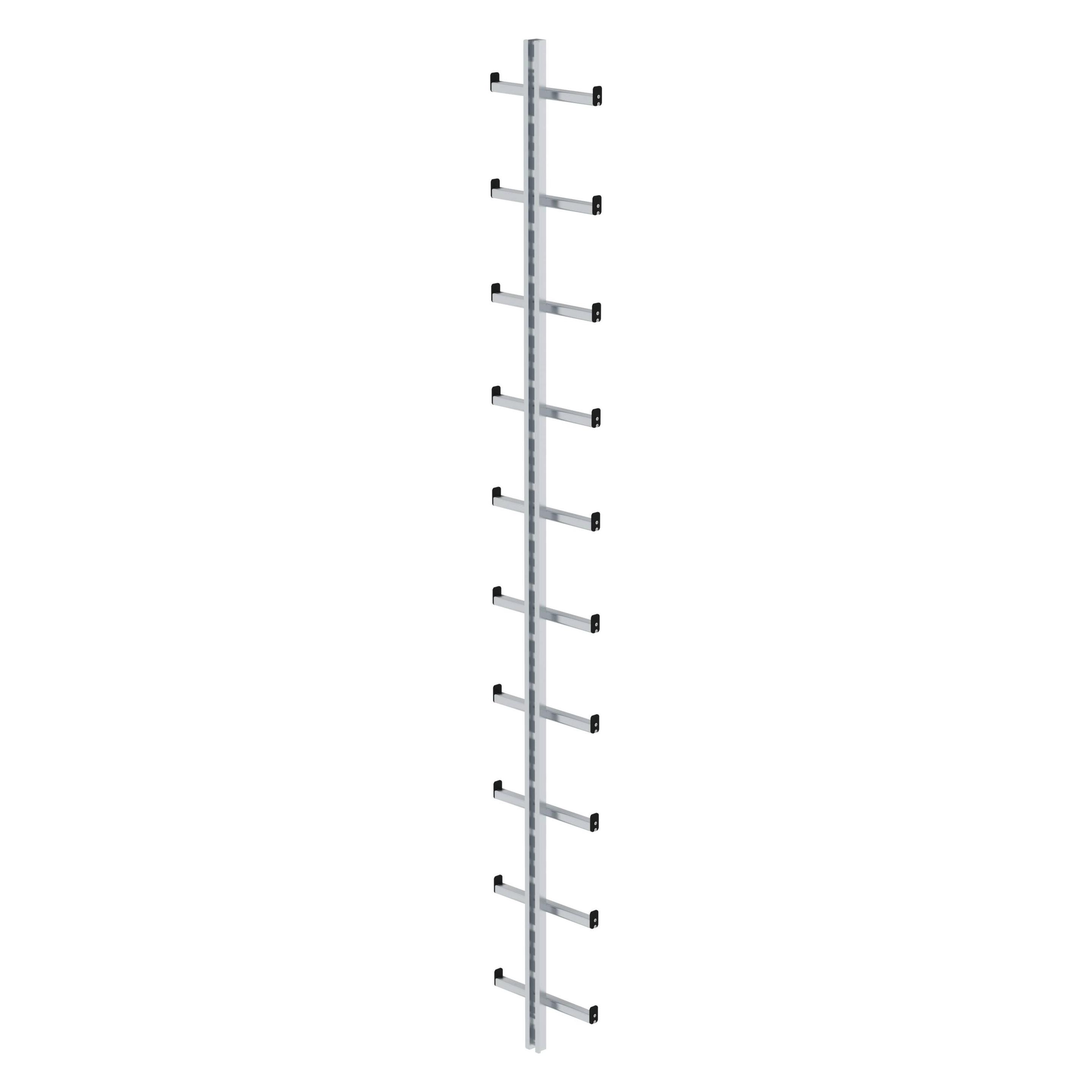 Munk Stufen-Schiebeleiter 2-teilig mit nivello-Traverse 1x14 + 1x10 Stufen (Regalleiter) (040669)