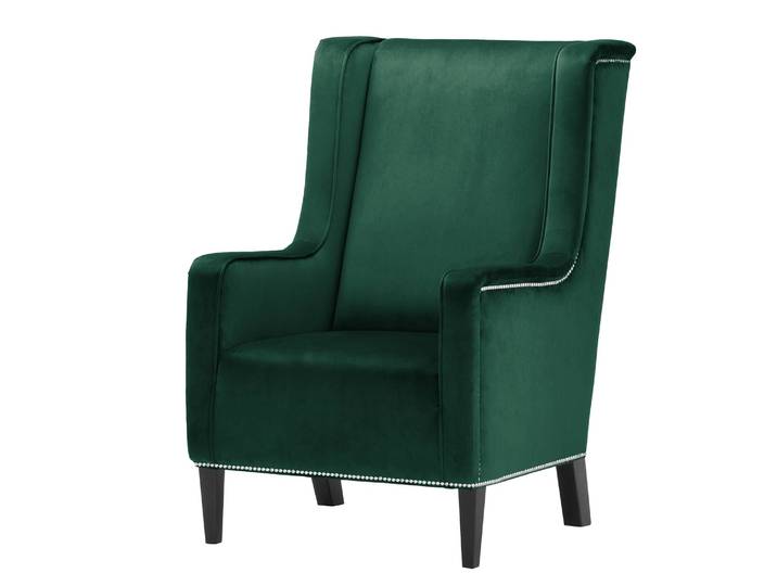 Fauteuil Mirina I Vert/Vert vieilli Velours Ravi Noir 69 x 103 x 87cm